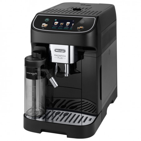Кафеавтомат DeLonghi Magnifica PLUS ECAM 320.60.B, 1450W, 15 bar, 1.8l, 15 програми, 13 нива на смилане, TFT тъчскрийн, LatteCrema Hot, Опция за кафе на зърна, Черен