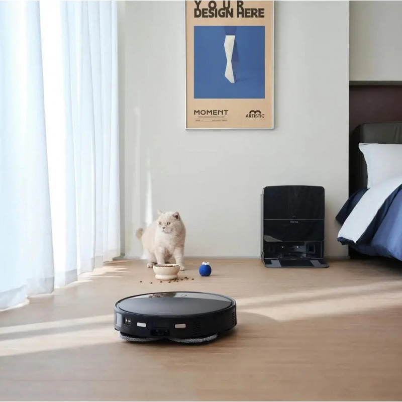 Прахосмукачка робот с AI Roborock Saros 10R, 65W, 20000 Pa, 270 мл, SMART, Сухо и мокро почистване, LiDAR, StarSight 2.0, 180 мин автономност, Черен