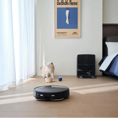 Прахосмукачка робот с AI Roborock Saros 10R, 65W, 20000 Pa, 270 мл, SMART, Сухо и мокро почистване, LiDAR, StarSight 2.0, 180 мин автономност, Черен