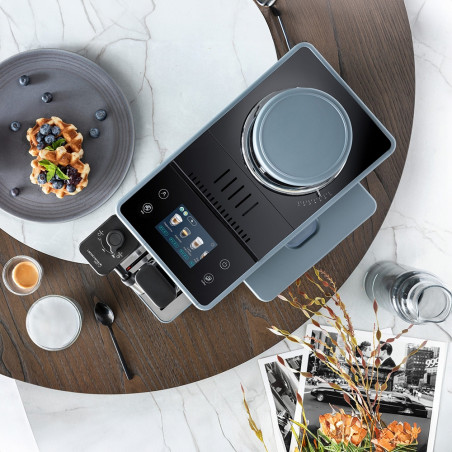 Еспресо машина DeLonghi Rivelia Pebble Grey EXAM440.55.G, 1450W, 19 bar, 1.4l, Тъчскрийн TFT, Twin Shot, Bean Adapt, 16 напитки, Каменно сиво