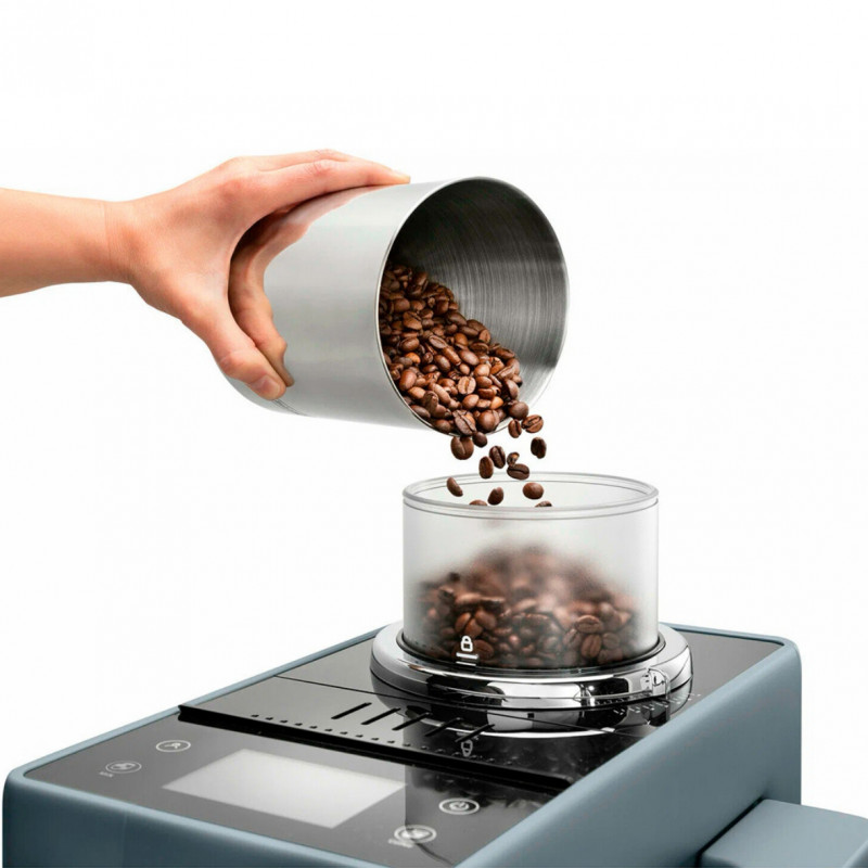 Еспресо машина DeLonghi Rivelia Pebble Grey EXAM440.55.G, 1450W, 19 bar, 1.4l, Тъчскрийн TFT, Twin Shot, Bean Adapt, 16 напитки, Каменно сиво