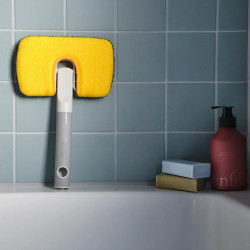 Моп за почистване на повърхности 2в1 Joseph Joseph CleanTech 6500012, 18.5 см, Дръжка с меко покритие, Сив/Жълт