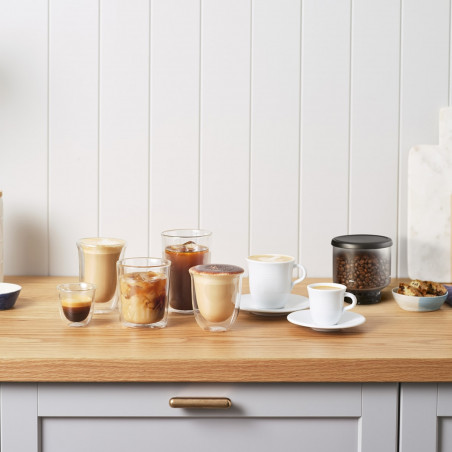 Еспресо машина DeLonghi Rivelia Sand Beige EXAM440.55.BG, 1450W, 19 bar, 1.4l, Тъчскрийн TFT, Twin Shot, Bean Adapt, LatteCrema Hot, 16 напитки, Бежов