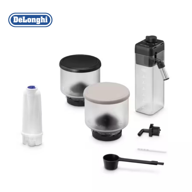 Еспресо машина DeLonghi Rivelia Sand Beige EXAM440.55.BG, 1450W, 19 bar, 1.4l, Тъчскрийн TFT, Twin Shot, Bean Adapt, LatteCrema Hot, 16 напитки, Бежов