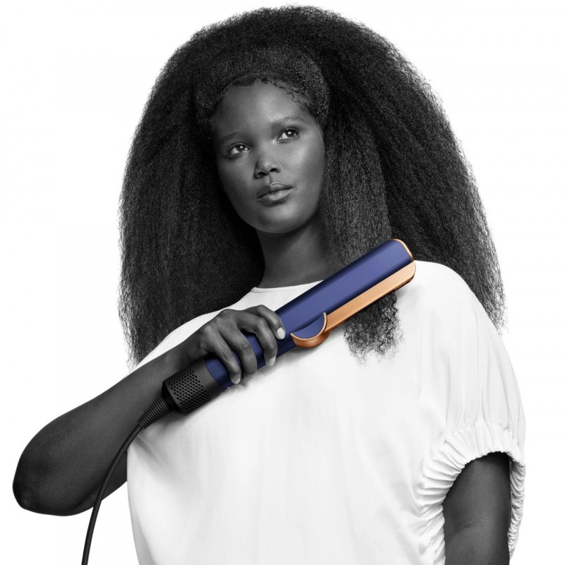 Преса за коса Dyson HT01 Airstrait Bco/Dbu, 1600W, 140°C, Йонизация, 6 нива на темп, Щадяща косата, Медно покритие, LCD, Син/меден