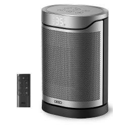 Вентилаторна печка DREO Atom 318, 1500 W, До 20 м2, 5 режима, HeatShield360, Таймер, Сив/Черен