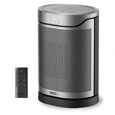 Вентилаторна печка DREO Atom 318, 1500 W, До 20 м2, 5 режима, HeatShield360, Таймер, Сив/Черен