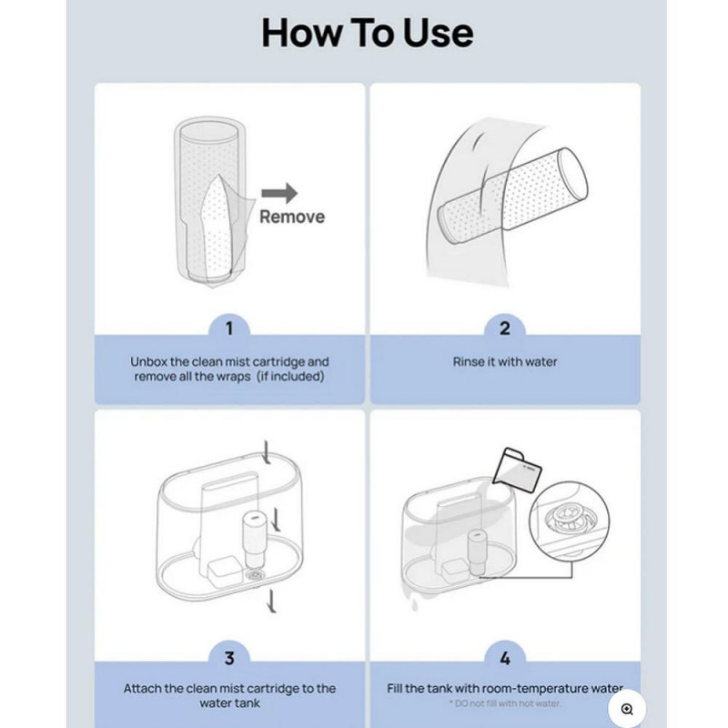 Пречистващи касети за овлажнител за въздух DREO 420S, 3 бр, Сребърни йони, Трислойна система на пречистване, Бял