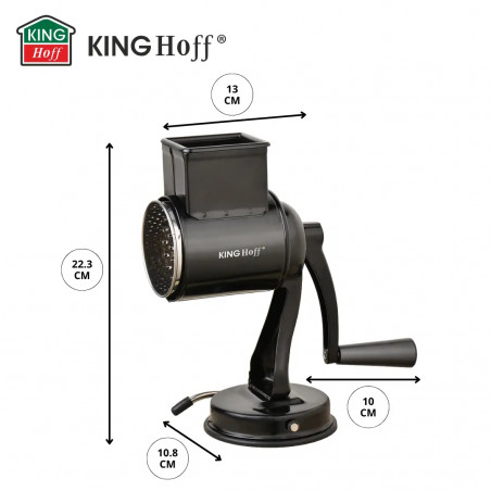 Ръчно ренде с 5 сменяеми приставки Kinghoff KH 1951, Неръждаема стомана, Черен