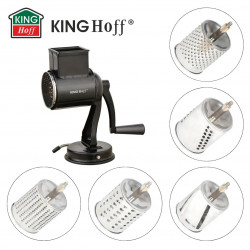 Ръчно ренде с 5 сменяеми приставки Kinghoff KH 1951, Неръждаема стомана, Черен