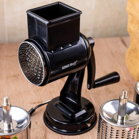 Ръчно ренде с 5 сменяеми приставки Kinghoff KH 1951, Неръждаема стомана, Черен