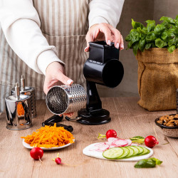 Ръчно ренде с 5 сменяеми приставки Kinghoff KH 1951, Неръждаема стомана, Черен