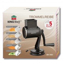 Ръчно ренде с 5 сменяеми приставки Kinghoff KH 1951, Неръждаема стомана, Черен