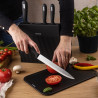 Комплект ножове и дъски за рязане Klausberg KB 7980, 8 части, Неръждаема стомана, Стойка, Черен/инокс