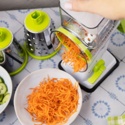 Ръчно ренде с 3 сменяеми приставки Kinghoff KH 1960, Неръждаема стомана, Бял/Зелен