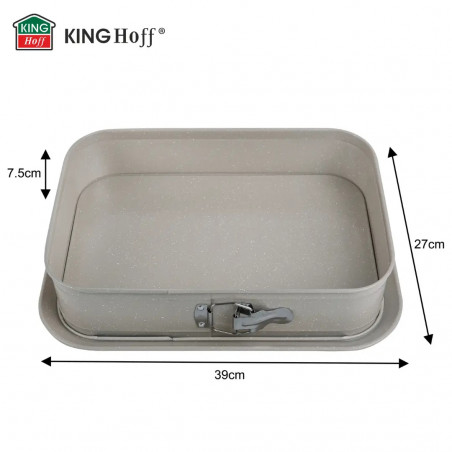 Форма за печене с падащо дъно Kinghoff KH 1978, 39x29x7.5 см, Мраморно покритие, Бежов