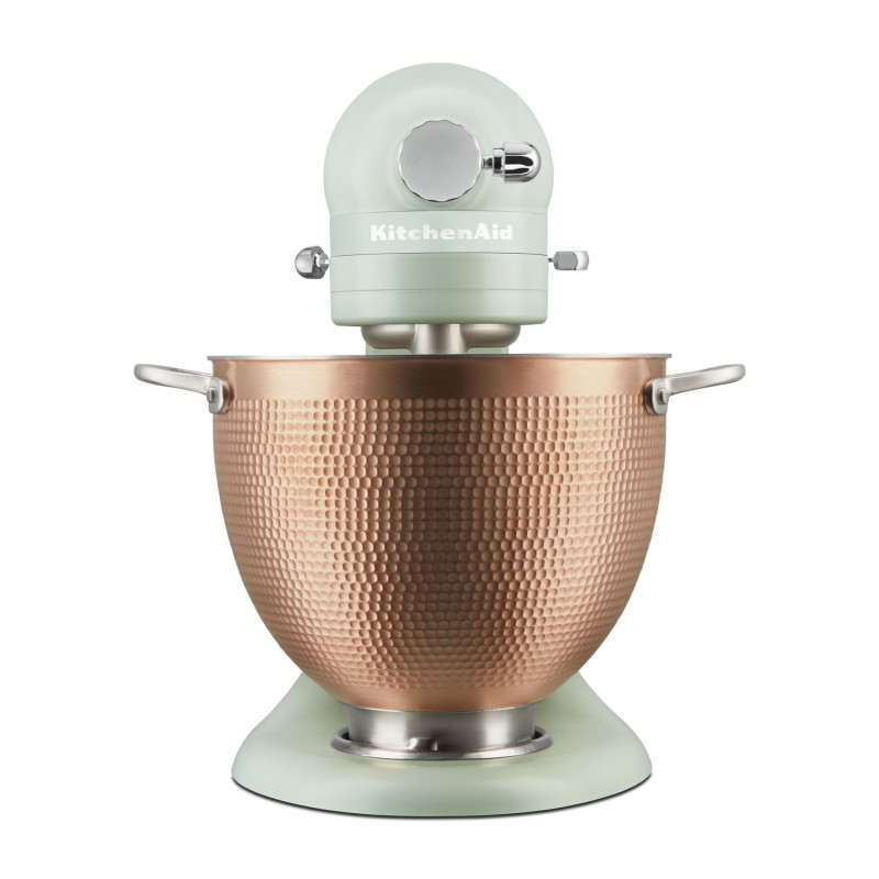 Планетарен миксер KitchenAid Artisan Blossom Exclusive Design 5KSM180LEELB, 300W, 4.7 л, Direct drive, 10 скорости, Накланяща се глава, Купа от кована мед, Билково зелен
