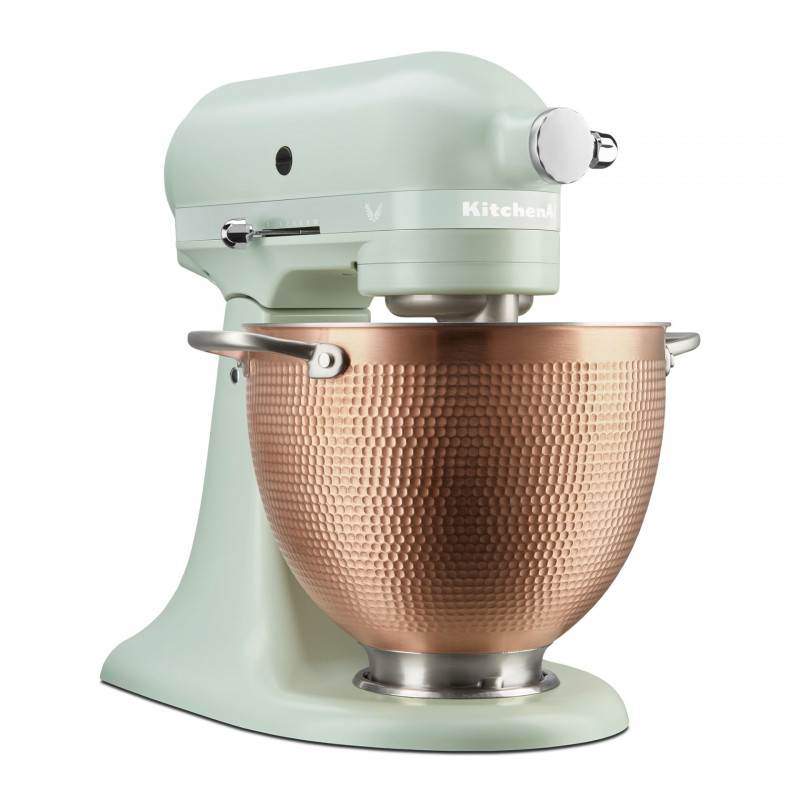 Планетарен миксер KitchenAid Artisan Blossom Exclusive Design 5KSM180LEELB, 300W, 4.7 л, Direct drive, 10 скорости, Накланяща се глава, Купа от кована мед, Билково зелен