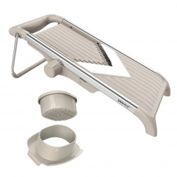 Ренде за зеленчуци Kinghoff KH 2006, Регулируема дебелина, V-образни остриета, Жулиен 5 мм, Бежов/Сив