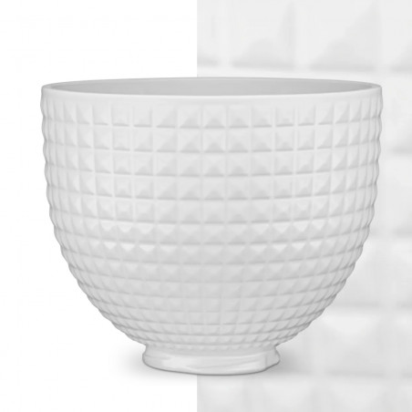 Планетарен миксер KitchenAid Artisan Monochrome White 5KSM156CXEPL, 300W, 4.7 л, Direct drive, 10 скорости, Накланяща се глава, Керамична купа, Порцеланово бял