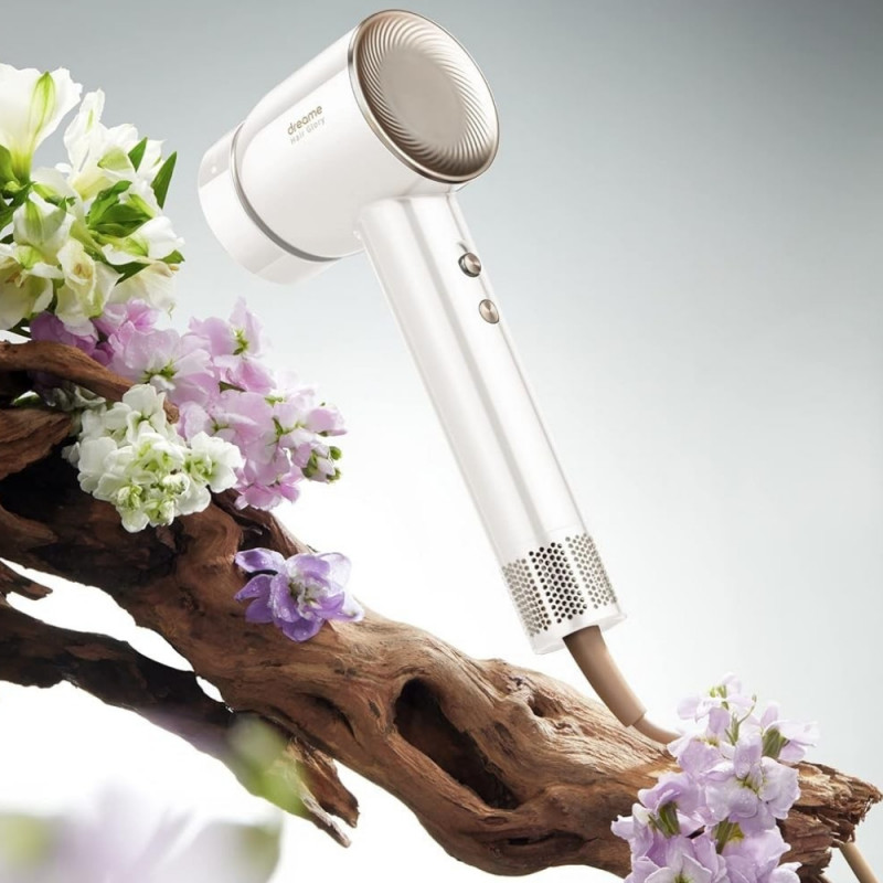 Сешоар Dreame Glory, 1400W, 110000 об/мин, 4 темп, 2 скорости, 57°C, Йонизация, NTC термосензор, LED индикатори, Бял