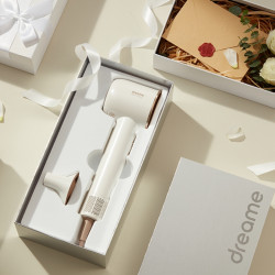 Сешоар Dreame Glory, 1400W, 110000 об/мин, 4 темп, 2 скорости, 57°C, Йонизация, NTC термосензор, LED индикатори, Бял