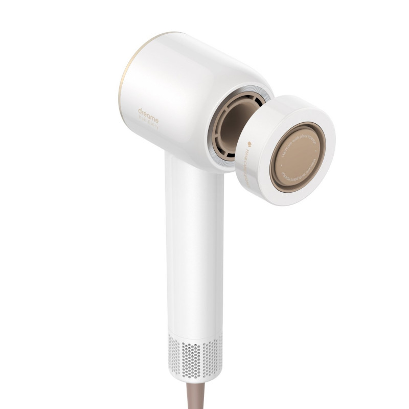 Сешоар Dreame Glory, 1400W, 110000 об/мин, 4 темп, 2 скорости, 57°C, Йонизация, NTC термосензор, LED индикатори, Бял