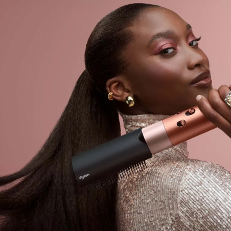 Маша за коса Dyson 123682-01 HS08 Airwrap i.d.™ Straight + Wavy T1/T2 AmSi/PkCp, 1300W, 13.5 l/s, Автоматизирано къдрене, Йонизиране, 3 скорости, 3 температури, Bluetooth, Аметистово сребрист/розов меден