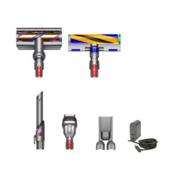 Вертикална прахосмукачка Dyson V15 Detect Аbsolute 447000-01, 660W, 0.76 л, 60 мин автономия, Сензори, 3 режима, LCD, Сив/златист