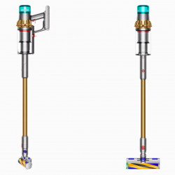 Вертикална прахосмукачка Dyson V15 Detect Аbsolute 447000-01, 660W, 0.76 л, 60 мин автономия, Сензори, 3 режима, LCD, Сив/златист