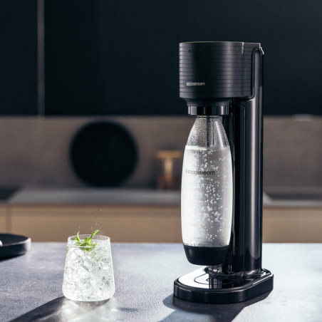 Машина за газирана вода SodaStream GAIA, 1 л, Ръчна карбонизация, 2 степени, Без BPA, Черен