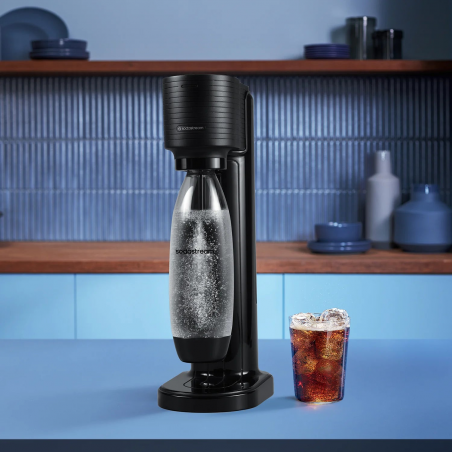 Машина за газирана вода SodaStream GAIA, 1 л, Ръчна карбонизация, 2 степени, Без BPA, Черен