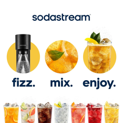 Машина за газирана вода SodaStream GAIA, 1 л, Ръчна карбонизация, 2 степени, Без BPA, Черен