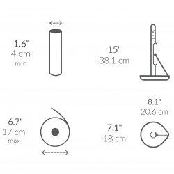 Поставка за кухненска хартия с вграден спрей за повърхности SimpleHuman KT1196, 177 мл, 20.3х17.8х38.1 см, Матов инокс