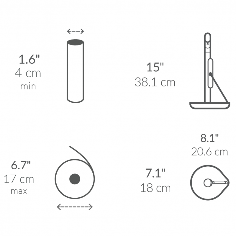 Поставка за кухненска хартия с вграден спрей за повърхности SimpleHuman KT1196, 177 мл, 20.3х17.8х38.1 см, Матов инокс
