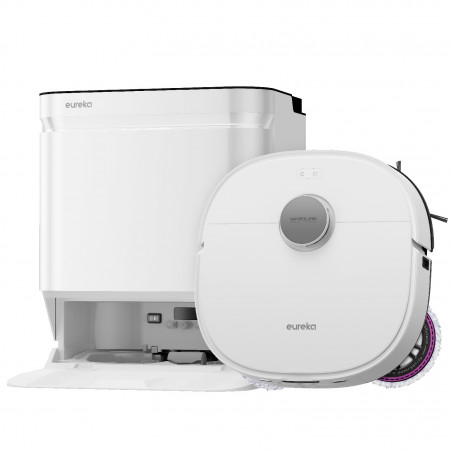 Прахосмукачка робот Eureka J15 Ultra, 19000 Pa, 3 л, Автономия 150 мин, Lidar + RGB камера, FlexiRazor, Гласов контрол, Бял