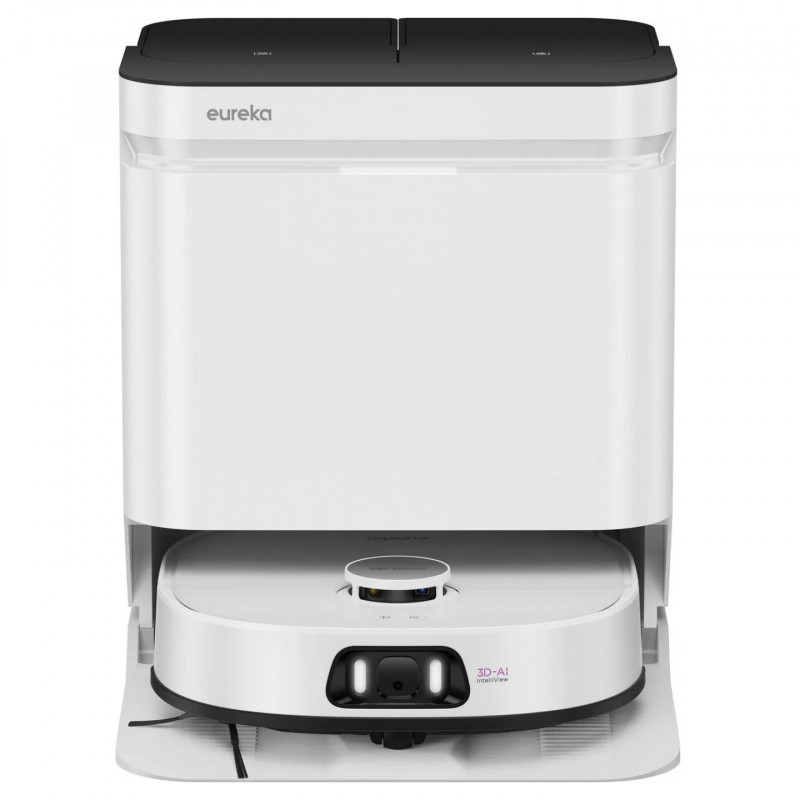 Прахосмукачка робот Eureka J15 Ultra, 19000 Pa, 3 л, Автономия 150 мин, Lidar + RGB камера, FlexiRazor, Гласов контрол, Бял