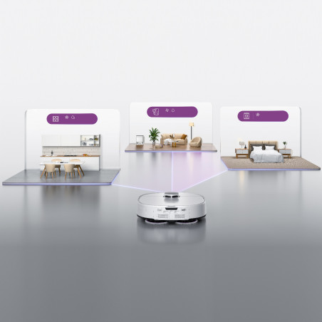 Прахосмукачка робот Eureka J15 Ultra, 19000 Pa, 3 л, Автономия 150 мин, Lidar + RGB камера, FlexiRazor, Гласов контрол, Бял