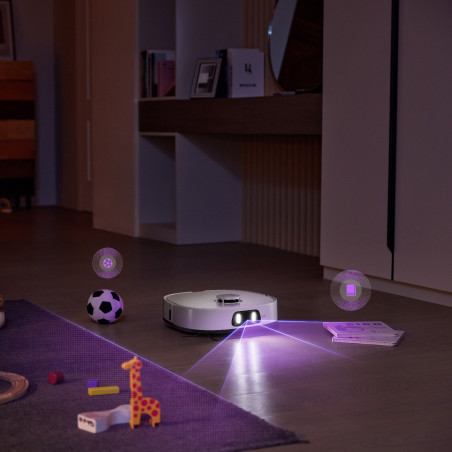 Прахосмукачка робот Eureka J15 Ultra, 19000 Pa, 3 л, Автономия 150 мин, Lidar + RGB камера, FlexiRazor, Гласов контрол, Бял