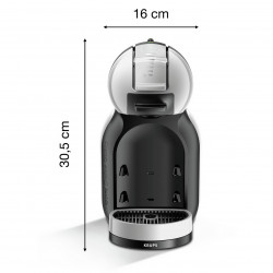 Комплект кафемашина с 6 пакета капсули Krups Mini Me KP123B10, 15 бара, 1500 W, 0.8 л, Сив/Черен