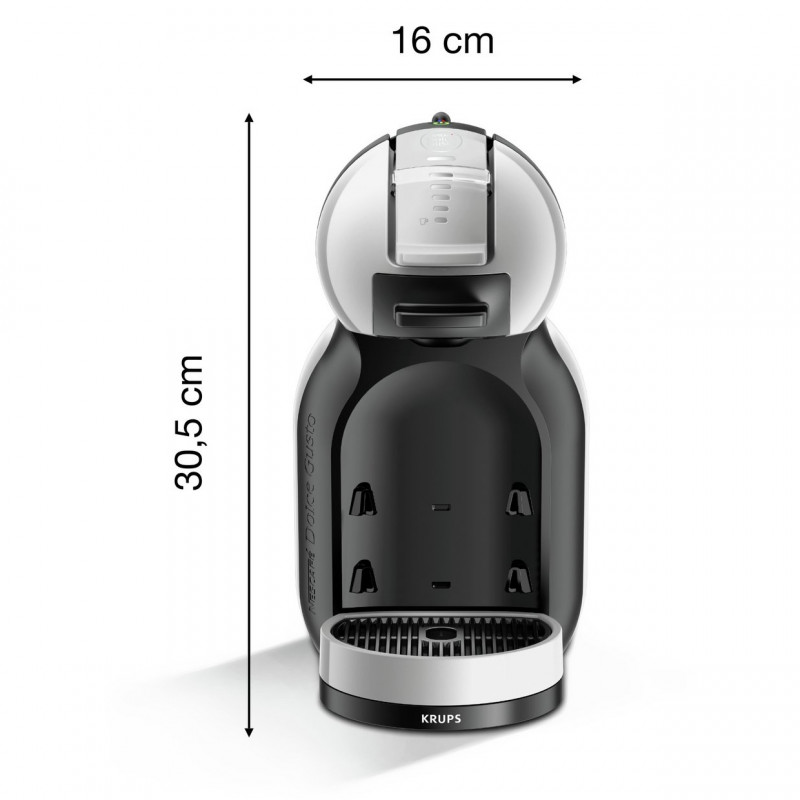 Комплект кафемашина с 6 пакета капсули Krups Mini Me KP123B10, 15 бара, 1500 W, 0.8 л, Сив/Черен