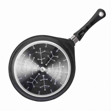 Тиган за палачинки AMT Gastroguss 128, 28 см, Алуминиева отливка, Незалепващо покритие Lotan®, До 240°C, Черен