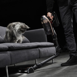 Вертикална прахосмукачка Rowenta X-Force Flex 15.60 RH99F1, 520W, 230AW, 0.9 л, 32.4V, Автономия 80 мин, Автоматична мощност, LED четка, Дисплей, Flex, Черен/бронз