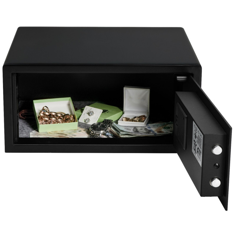 Електронен сейф Adler AD 1045, 200x420x370 мм, 14 л, Блокиране след 4 грешни опита, Предупреждение за изтощена батерия, Черен