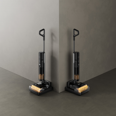 Вертикална прахосмукачка DREAME H12 Pro HHR25A, 300W, 0.7/0.9 л, 3 режима, 35 мин, Мокро/сухо, Гласови известия, LED, Автоматично сушене на мопа, Черен/сив