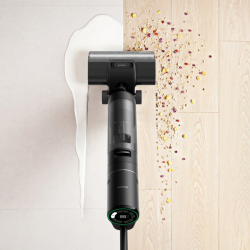 Вертикална прахосмукачка DREAME H12 Pro HHR25A, 300W, 0.7/0.9 л, 3 режима, 35 мин, Мокро/сухо, Гласови известия, LED, Автоматично сушене на мопа, Черен/сив