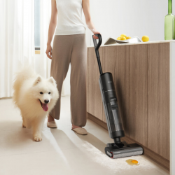 Вертикална прахосмукачка DREAME H12 Pro HHR25A, 300W, 0.7/0.9 л, 3 режима, 35 мин, Мокро/сухо, Гласови известия, LED, Автоматично сушене на мопа, Черен/сив