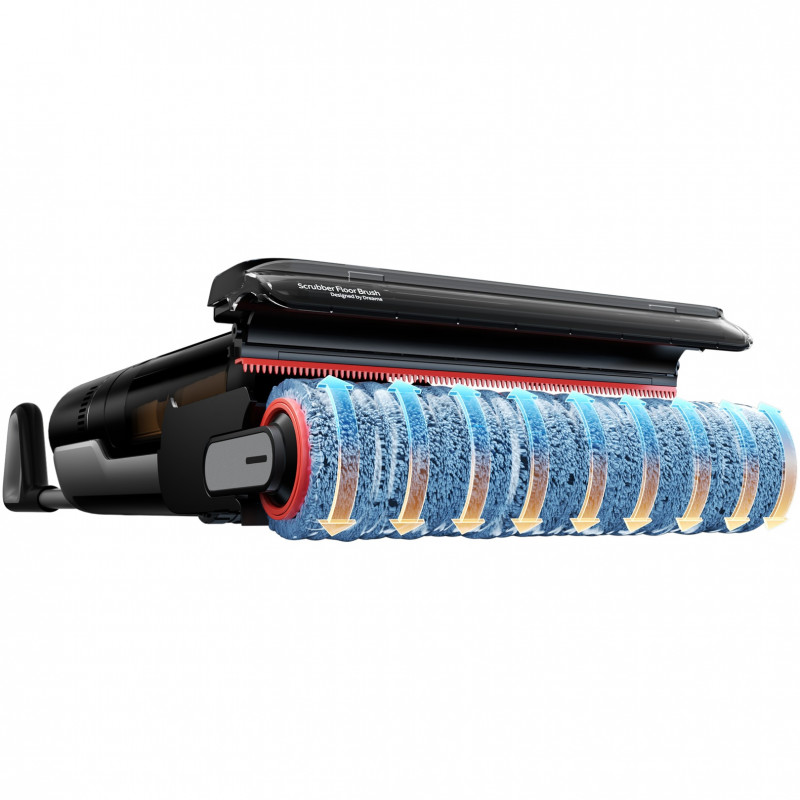 Вертикална прахосмукачка DREAME H12 Pro HHR25A, 300W, 0.7/0.9 л, 3 режима, 35 мин, Мокро/сухо, Гласови известия, LED, Автоматично сушене на мопа, Черен/сив