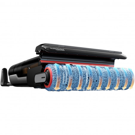 Вертикална прахосмукачка DREAME H12 Pro HHR25A, 300W, 0.7/0.9 л, 3 режима, 35 мин, Мокро/сухо, Гласови известия, LED, Автоматично сушене на мопа, Черен/сив