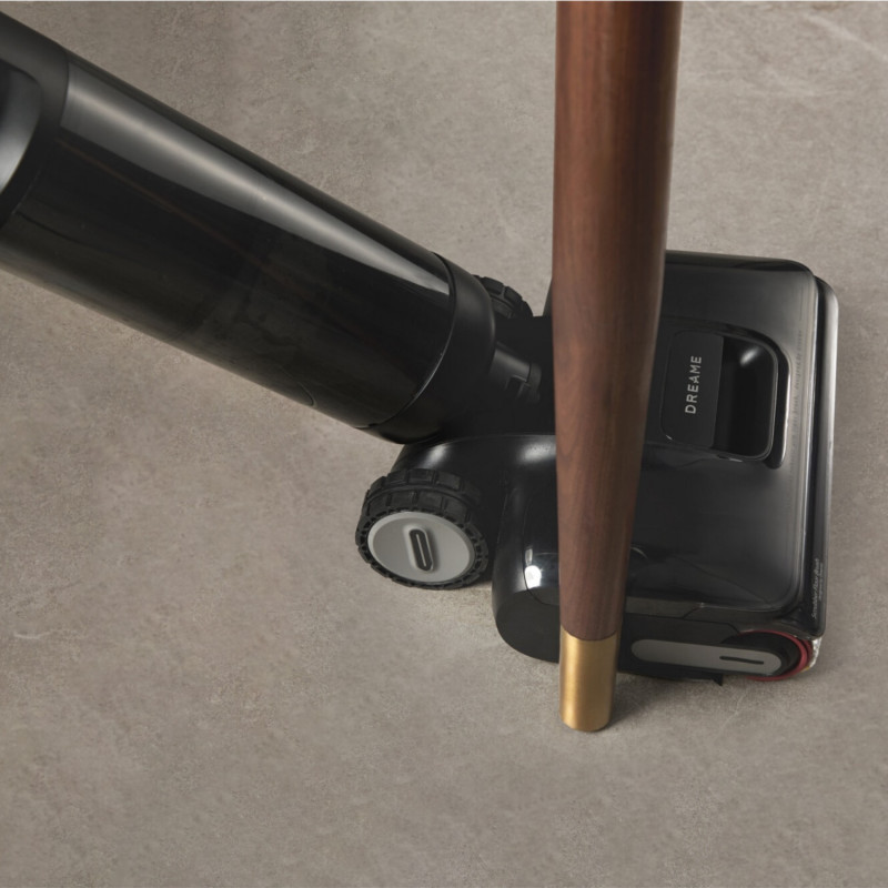 Вертикална прахосмукачка DREAME H12 Pro HHR25A, 300W, 0.7/0.9 л, 3 режима, 35 мин, Мокро/сухо, Гласови известия, LED, Автоматично сушене на мопа, Черен/сив